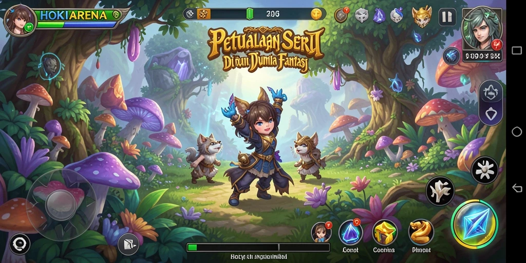 Tampilan gameplay seru di dunia petualangan HOKIARENA.