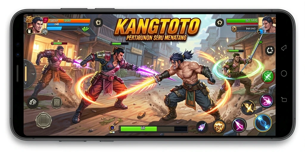 Tampilan gameplay intens di KANGTOTO dengan pertarungan yang mendebarkan.