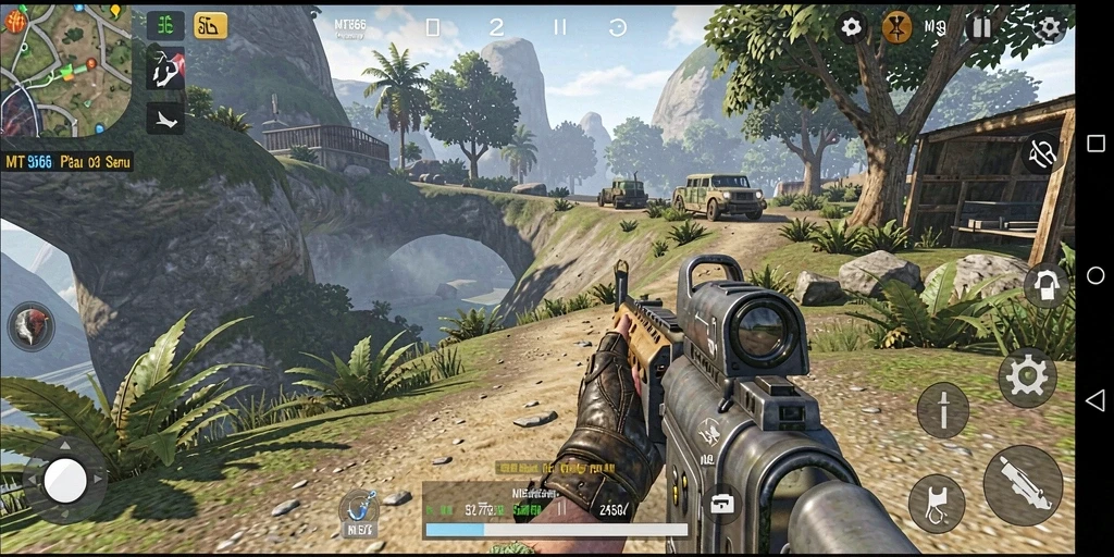 Screenshot gameplay menampilkan pertempuran seru di MT966.