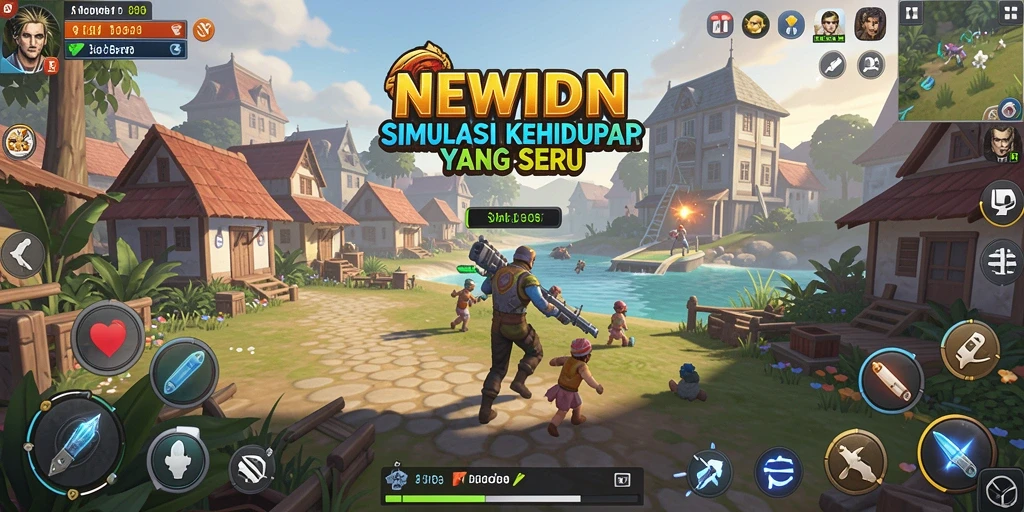 Tampilan gameplay <strong>NEWIDN</strong> yang penuh warna dan menarik.