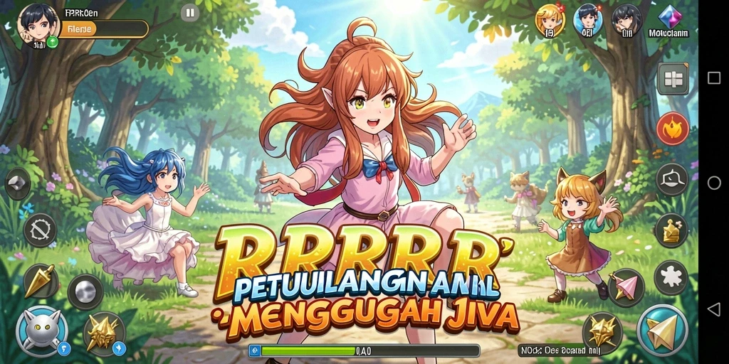 Screenshot gameplay RPRR menampilkan aksi seru dengan karakter anime.