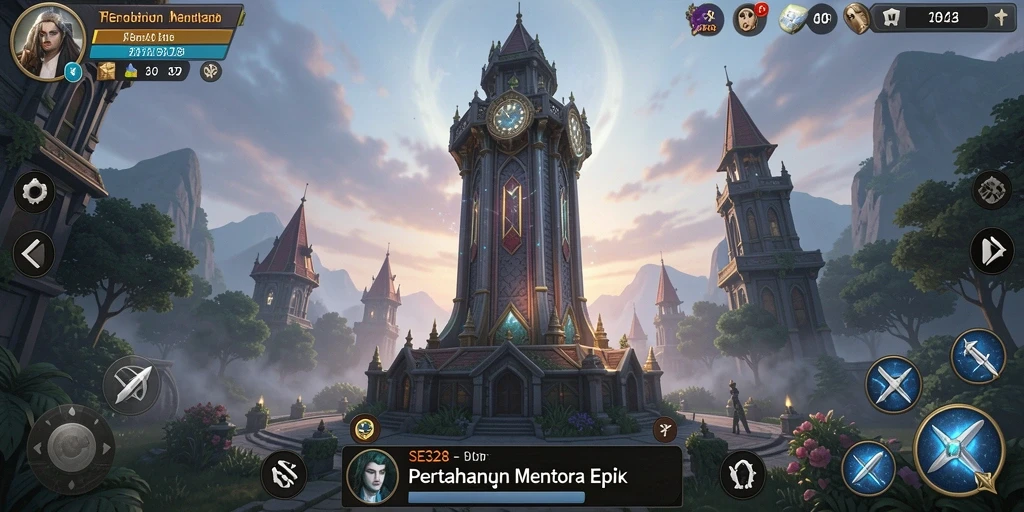 Tangkapan layar gameplay SE328 menampilkan pertahanan menara yang menantang dan strategis.